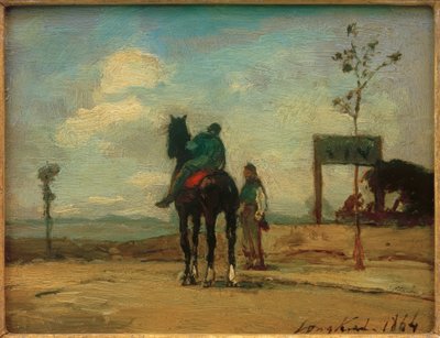 Rider and Figure in Landscape by Johan Barthold Jongkind